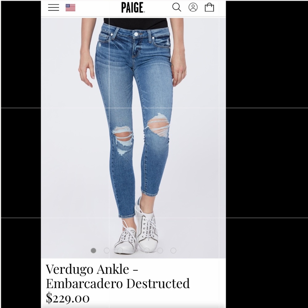 Paige Verdugo Ankle mid-rise ultra skinny jeans.
